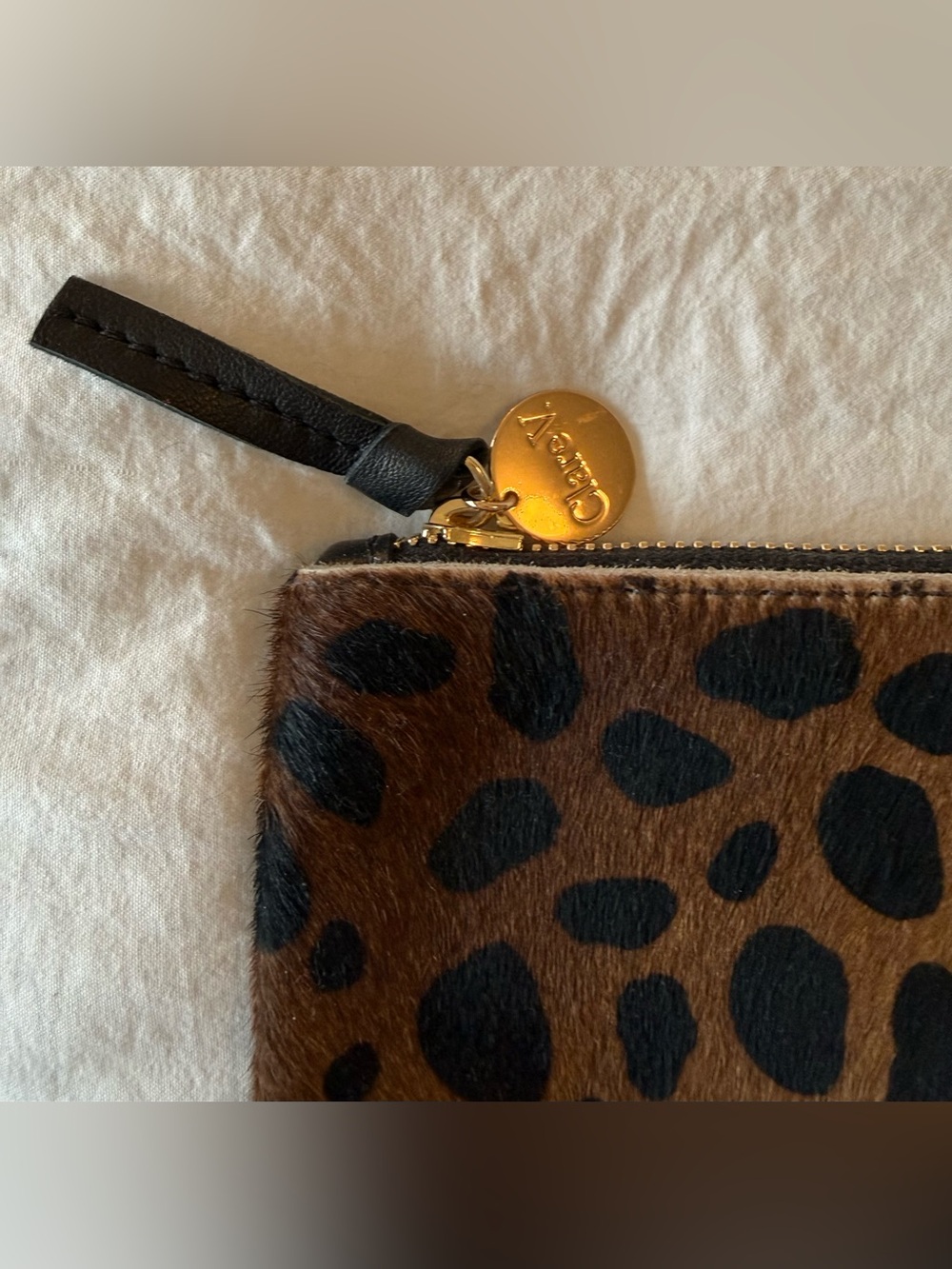 Clare V. Leopard print calf hair pouch - Picture 4 of 5